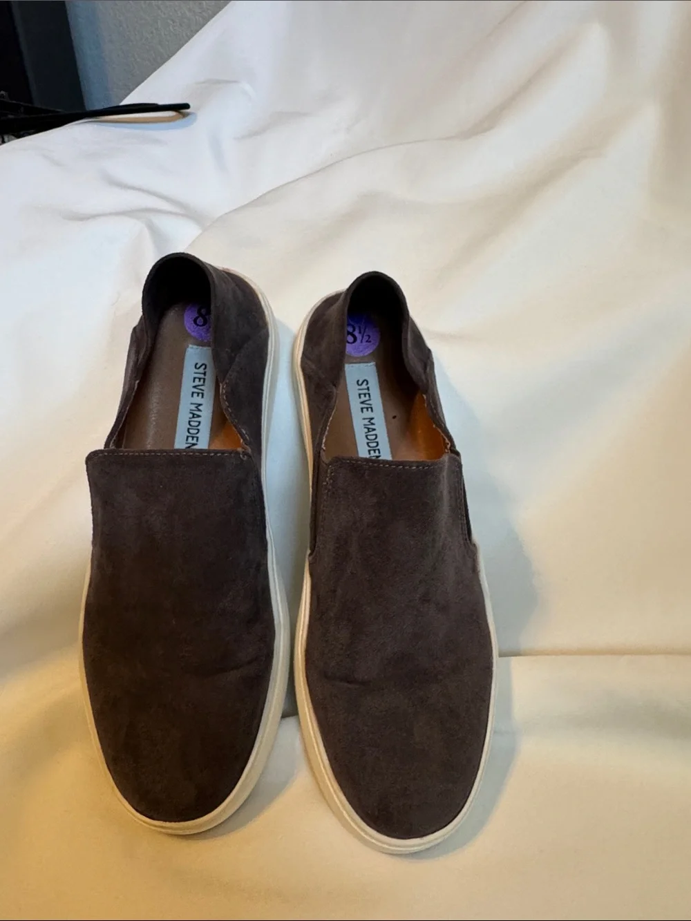 Steve Madden Fayna Women's Slip-On Suede Sneakers in Charcoal